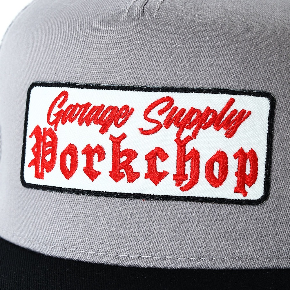 画像: PORKCHOP/O.E. WAPPEN MESH CAP（BLACK/GRAY）［ワッペンメッシュキャップ-25秋冬］