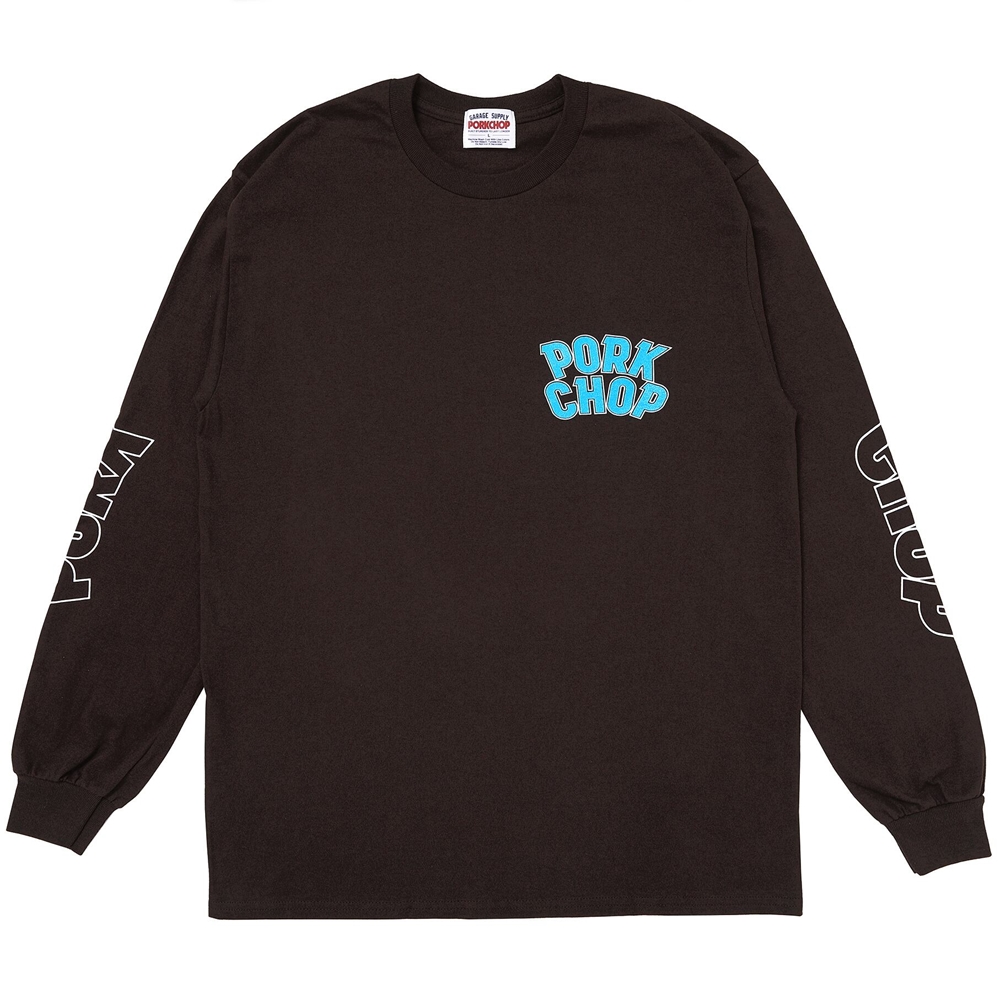 画像: PORKCHOP/WP BIG LOGO L/S TEE（DARK BROWN）［ウイングポークビッグロゴ長袖T-25秋冬］