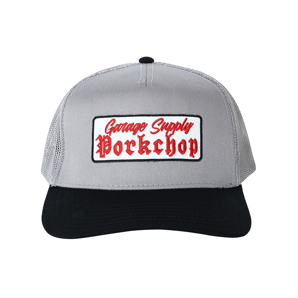 画像: PORKCHOP/O.E. WAPPEN MESH CAP（BLACK/GRAY）［ワッペンメッシュキャップ-25秋冬］