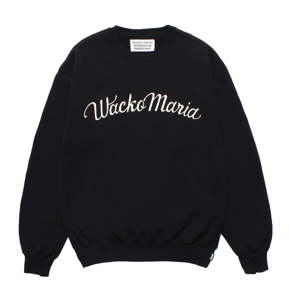 WACKO MARIA 長袖カットソー　M 黒 WACKO MARIA/MIDDLE WEIGHT SWEAT SHIRT（BLACK）［クルーネック
